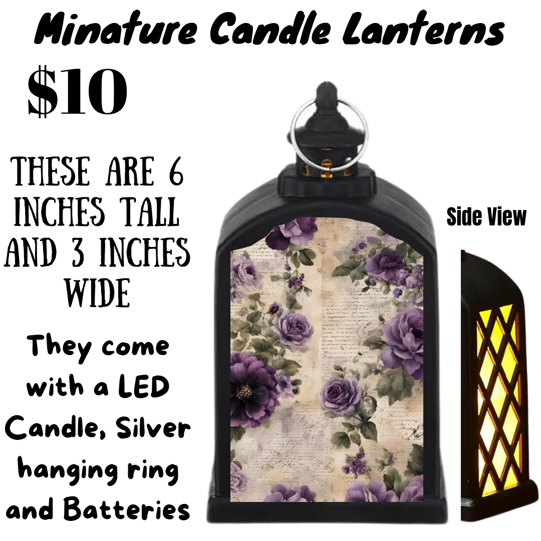 Vintage Floral Miniature Candle Lanterns