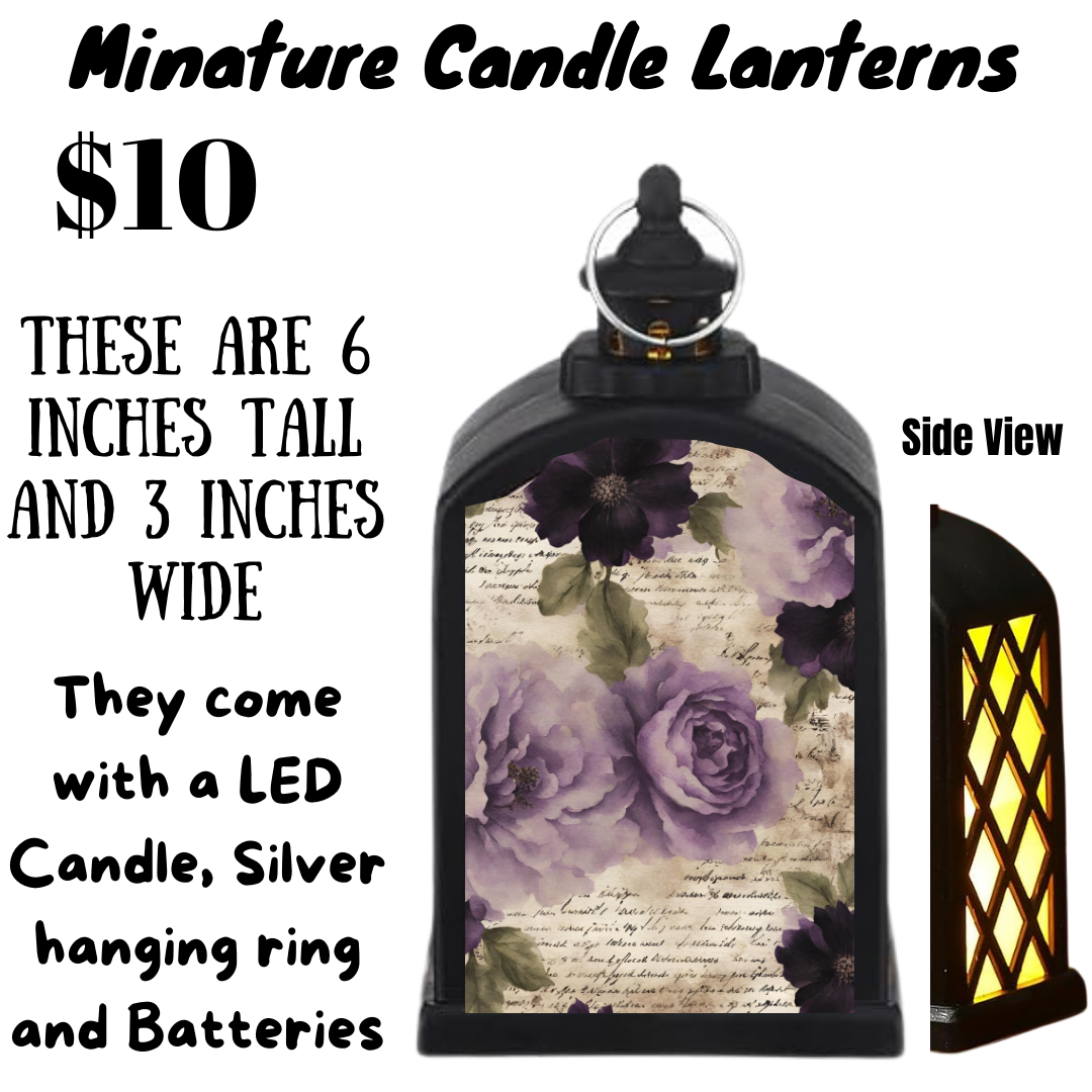 Vintage Floral Miniature Candle Lanterns