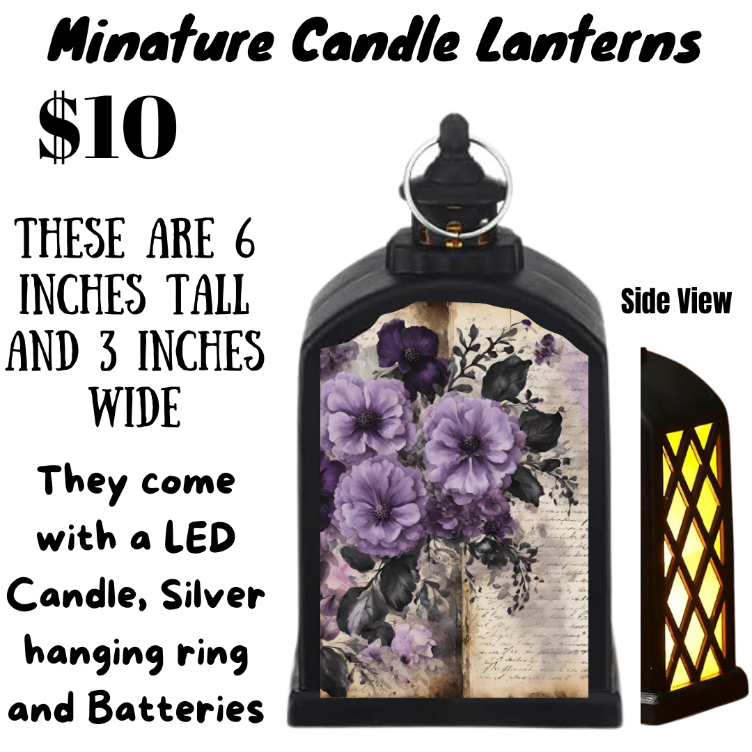 Vintage Floral Miniature Candle Lanterns