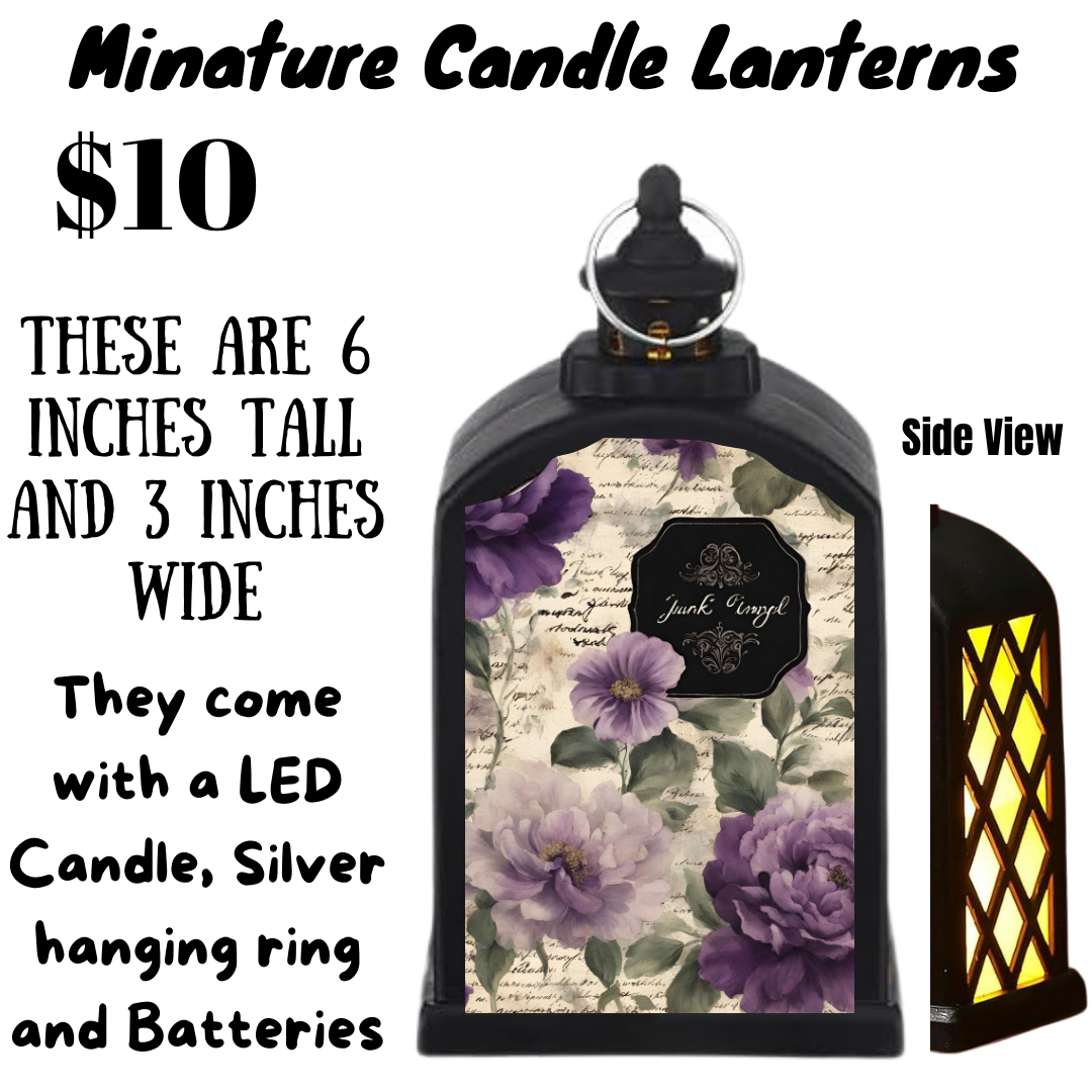 Vintage Floral Miniature Candle Lanterns