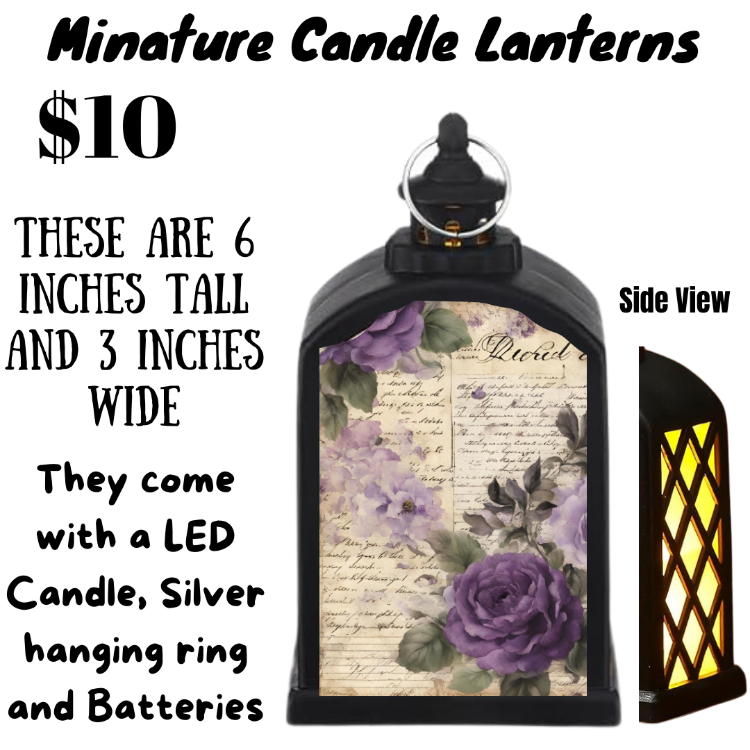 Vintage Floral Miniature Candle Lanterns