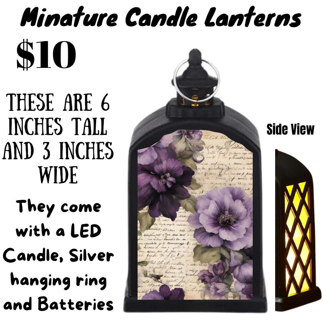 Vintage Floral Miniature Candle Lanterns