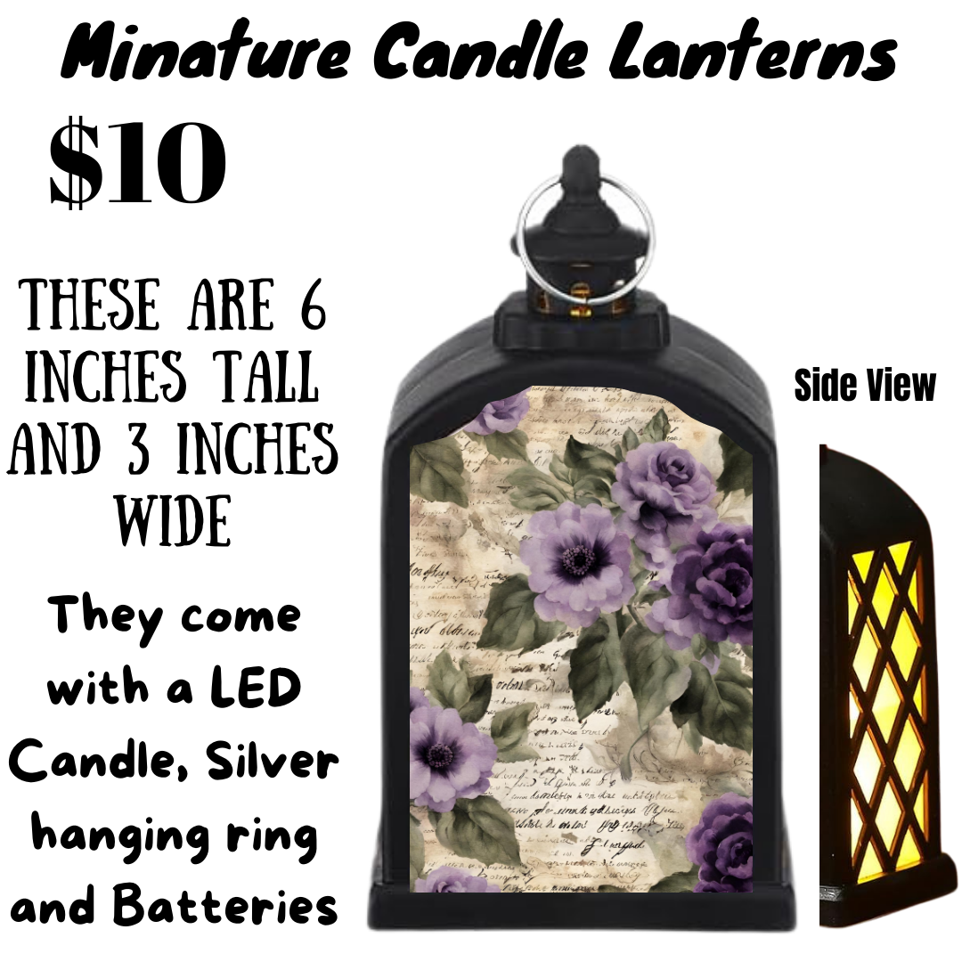 Vintage Floral Miniature Candle Lanterns