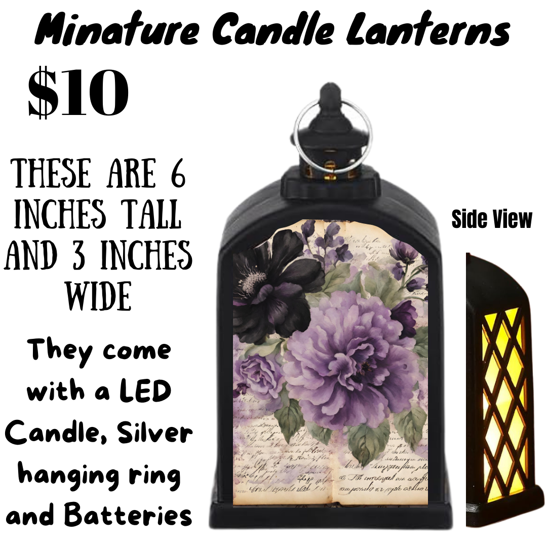 Vintage Floral Miniature Candle Lanterns