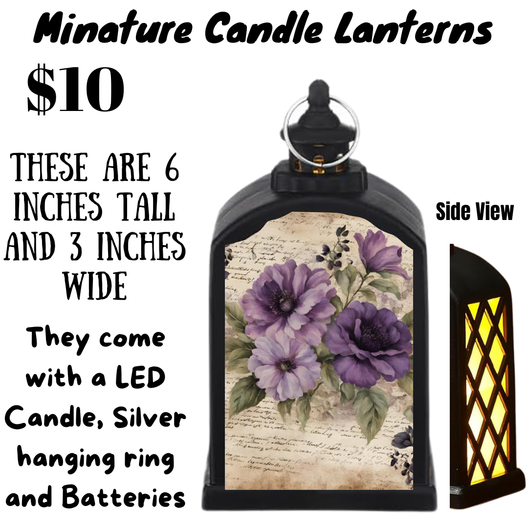 Vintage Floral Miniature Candle Lanterns