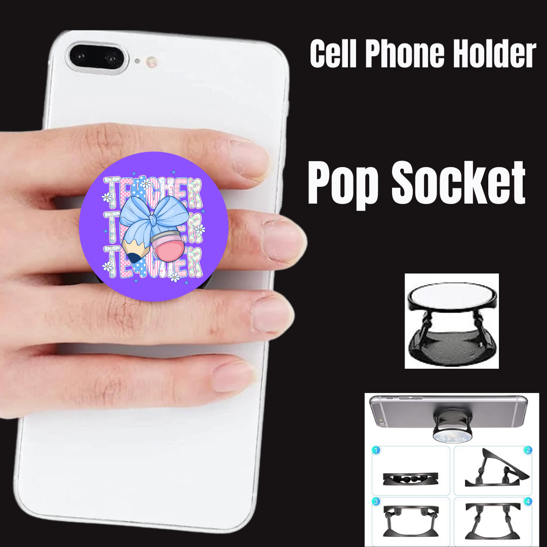 Bow & Bloom Pop Socket Collection – Tender Teacher Edition