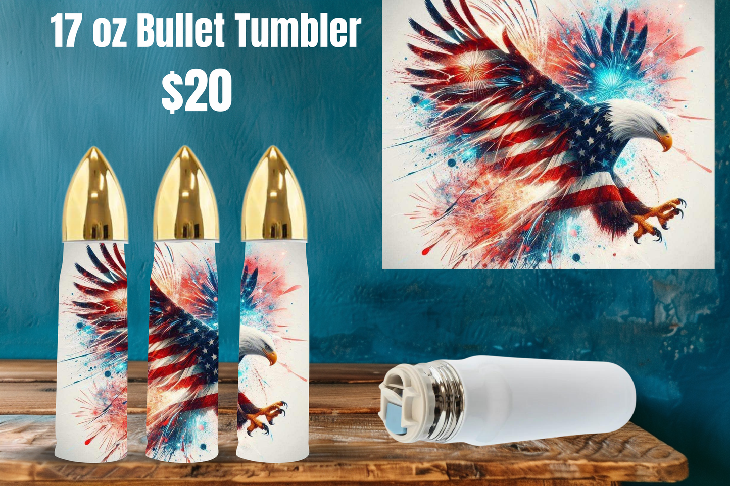 17 oz Patriotic Bullet Tumblers