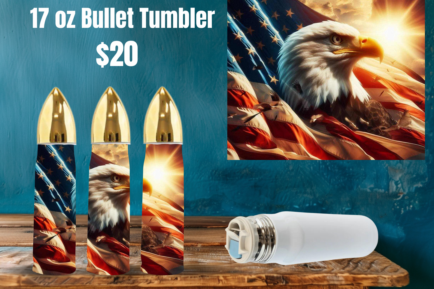 17 oz Patriotic Bullet Tumblers