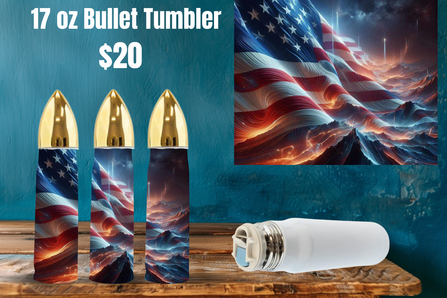 17 oz Patriotic Bullet Tumblers