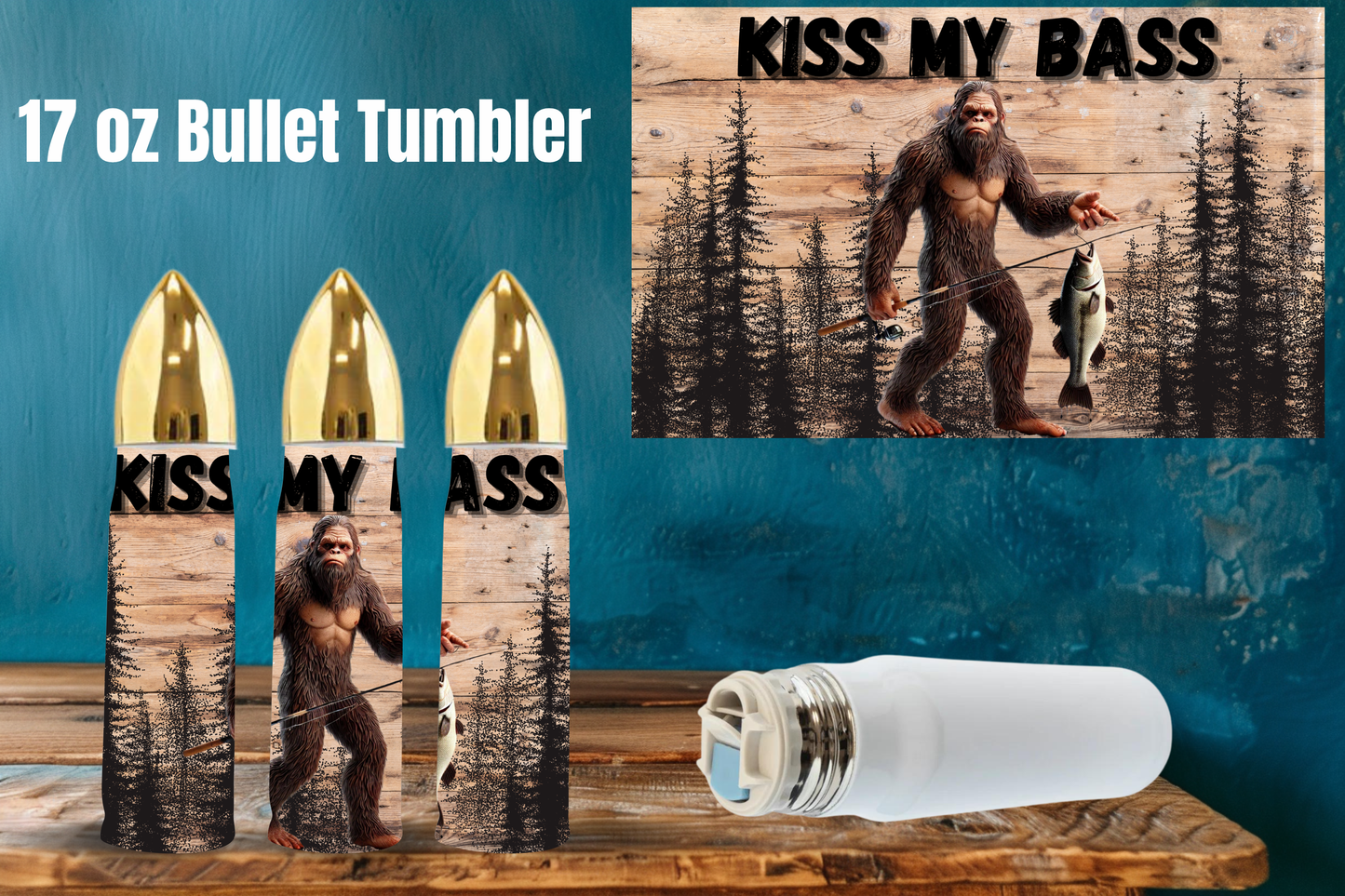 Kiss My Bass – 17 oz Bullet Tumbler