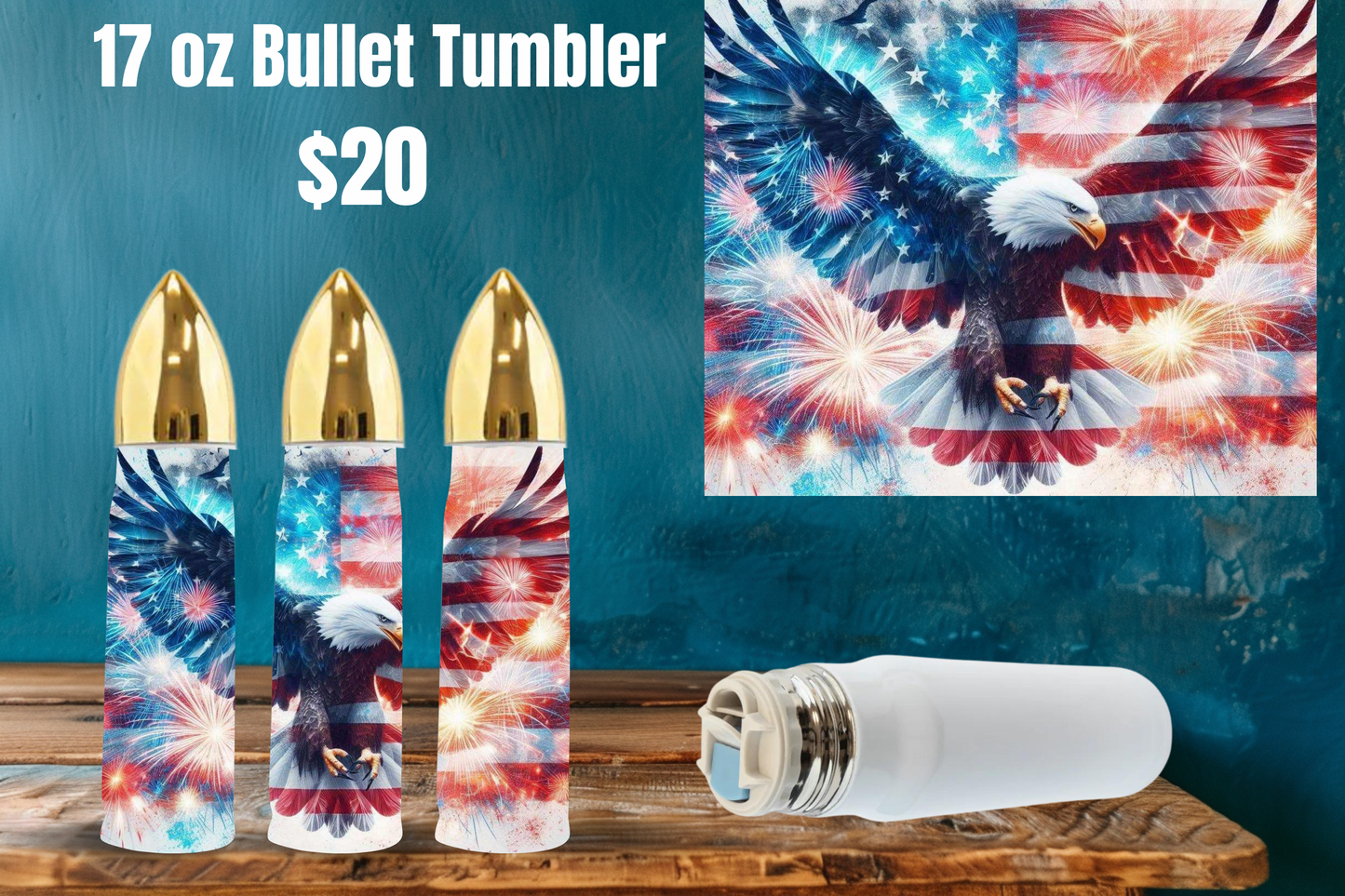 17 oz Patriotic Bullet Tumblers