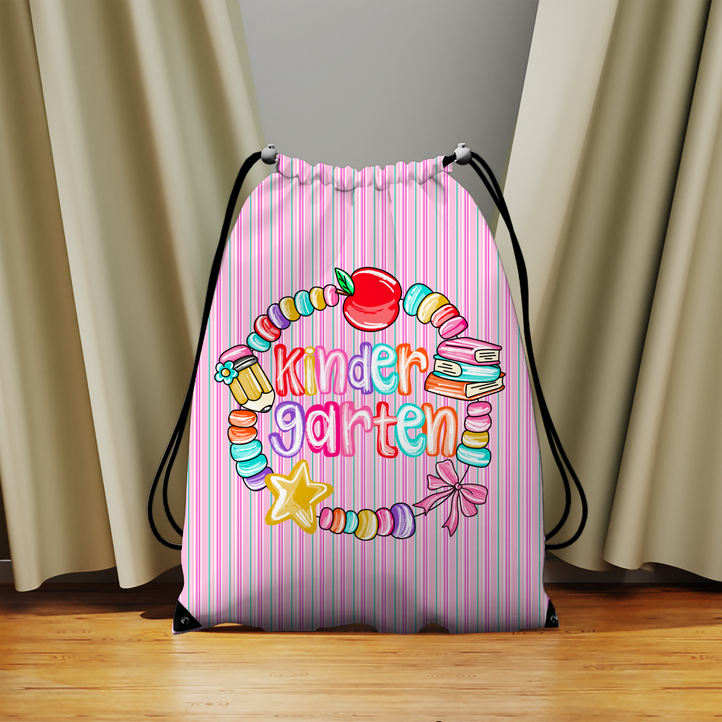 Hello Beaded Wreath Grade Drawstring Bag Collection – Pre-K to Fifth Grade
