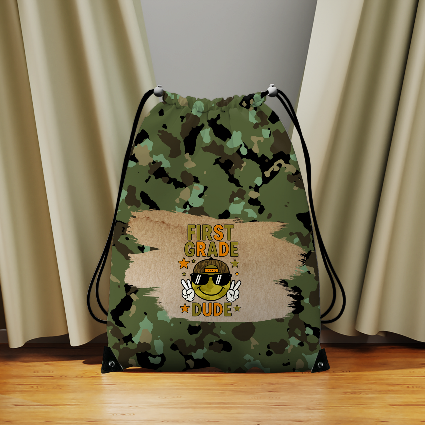 Cool Camo Grade Dude Drawstring Bag Collection – Pre-K to Fifth Grade