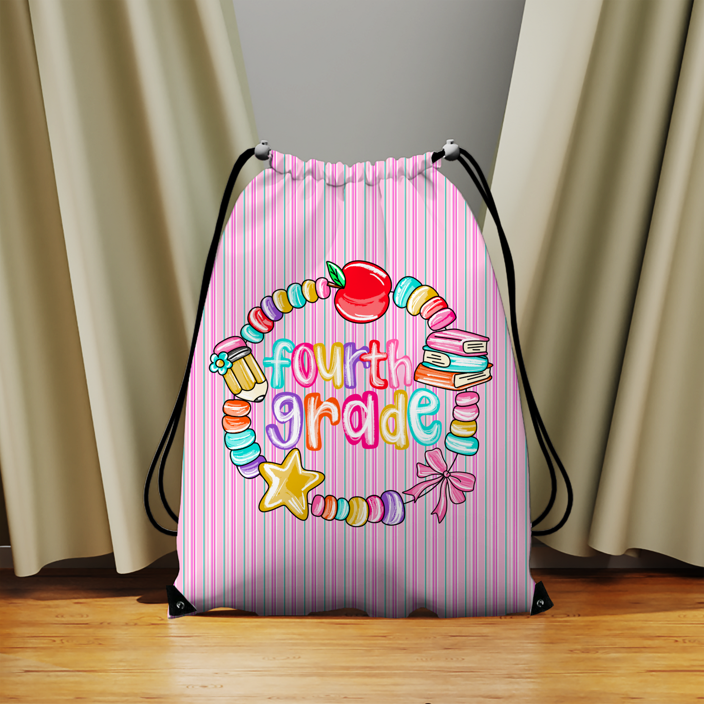Hello Beaded Wreath Grade Drawstring Bag Collection – Pre-K to Fifth Grade