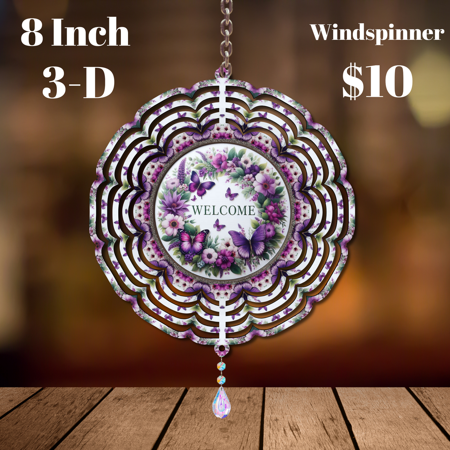 Butterfly Blossom Welcome 3D Wind Spinner
