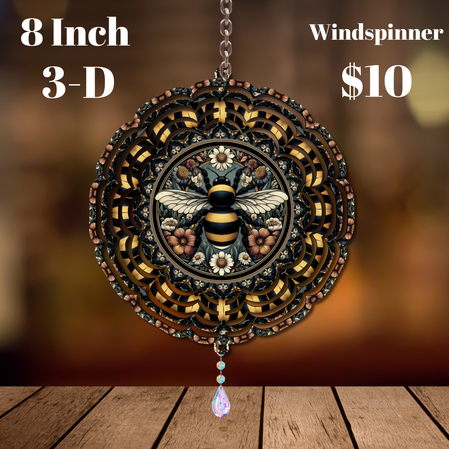 Bountiful Bee Garden 3D Wind Spinner