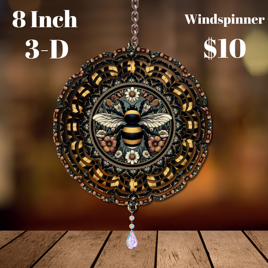Bountiful Bee Garden 3D Wind Spinner