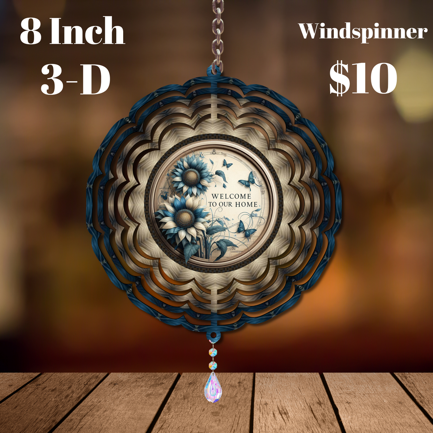 Floral Harmony Welcome 3D Wind Spinner