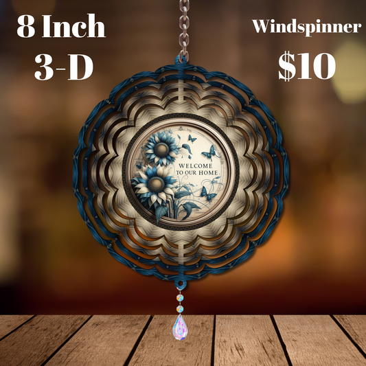 Floral Harmony Welcome 3D Wind Spinner