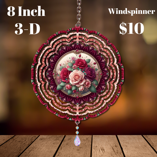 Victorian Floral Elegance Windspinner