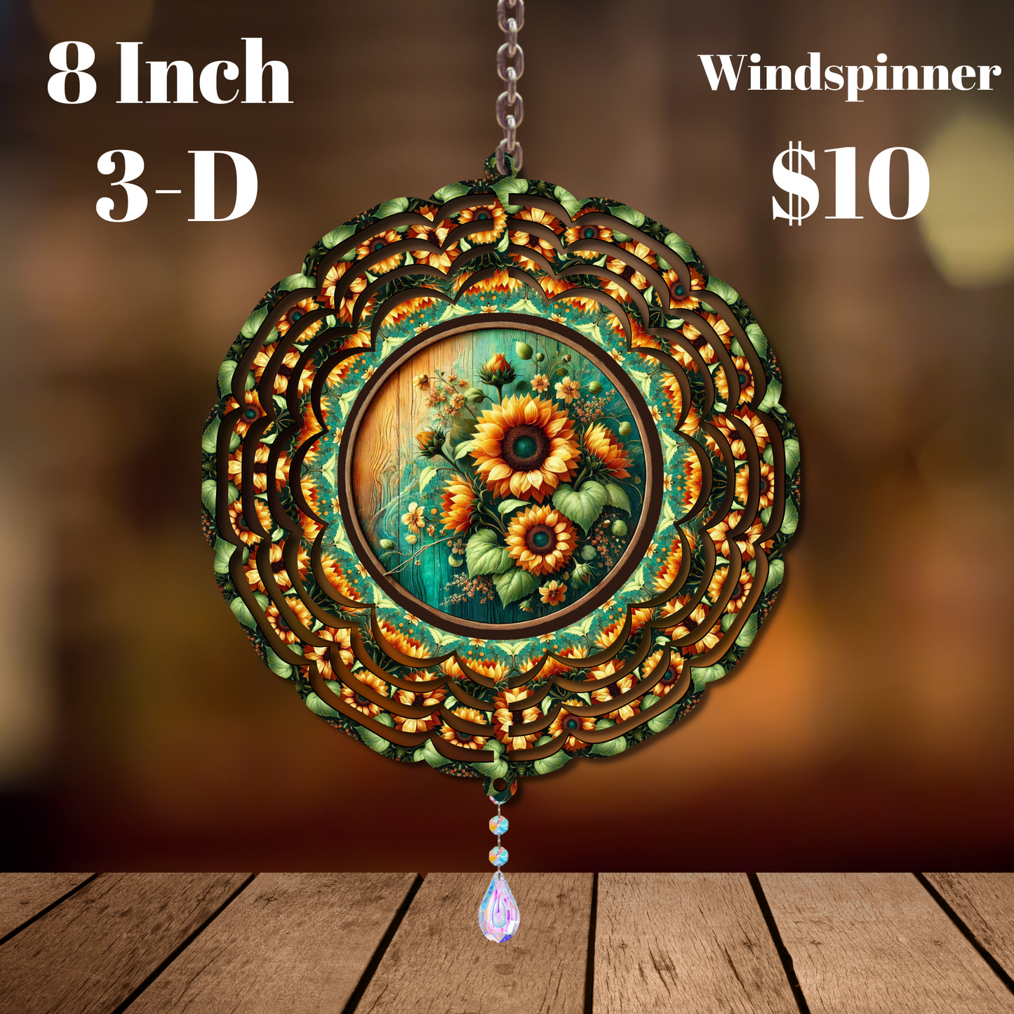 Rustic Sunflower Harvest Windspinner