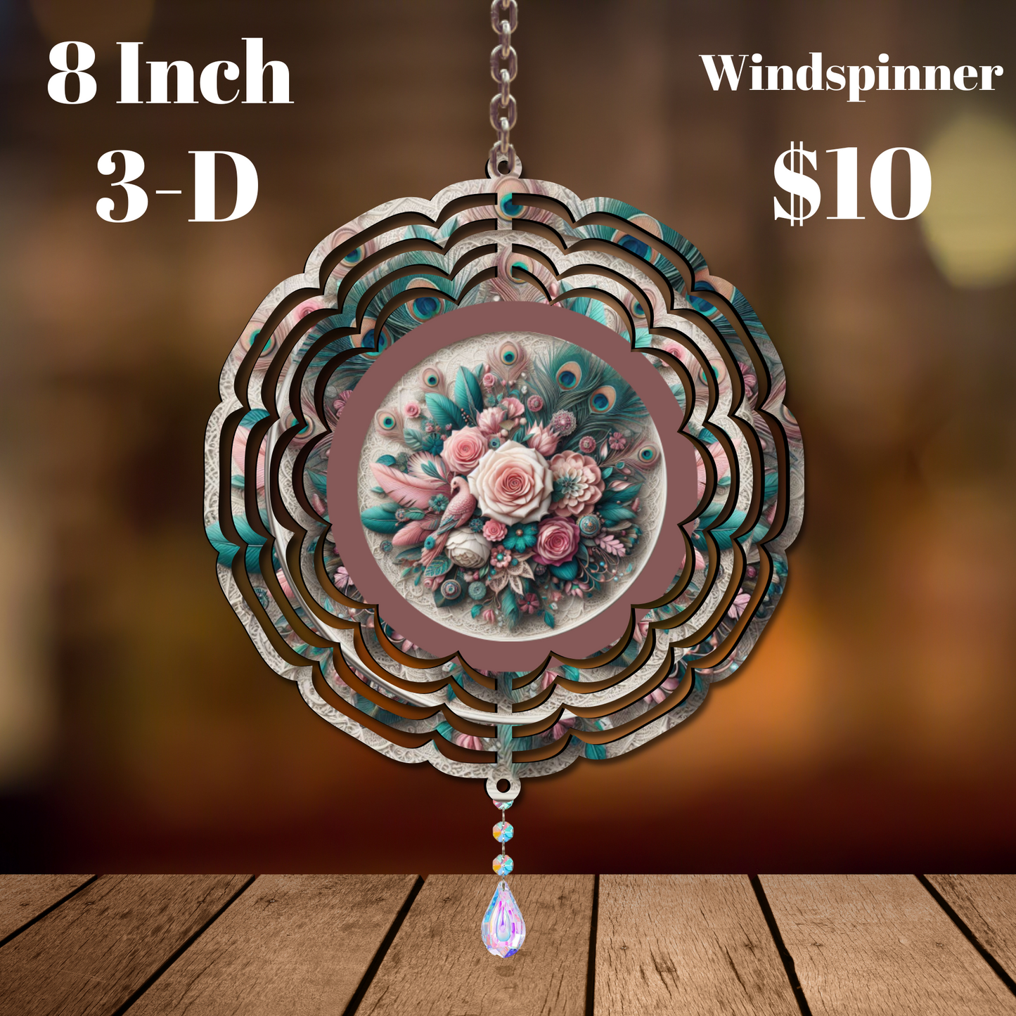 Blossom Whirl 3-D Windspinner Quartet
