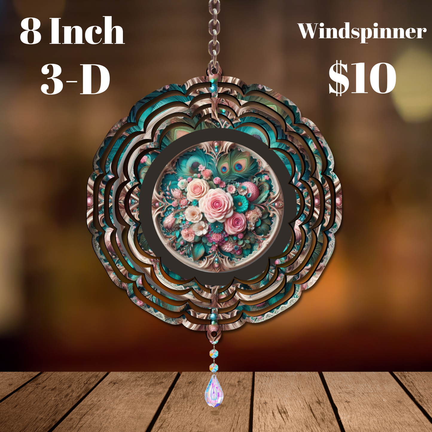 Blossom Whirl 3-D Windspinner Quartet