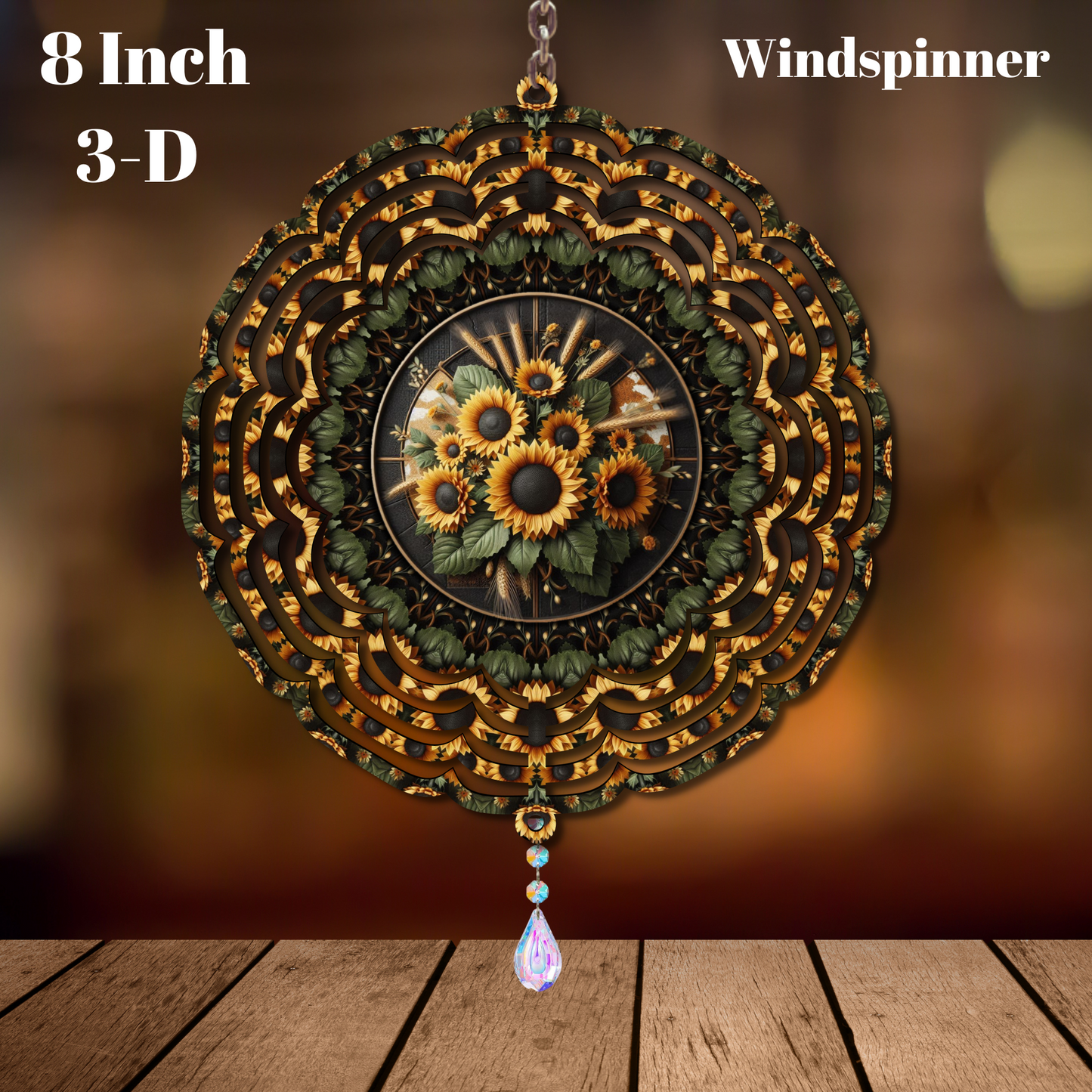 π» Golden Bloom Burst Spinner β 8" 3D Sunflower Windspinner