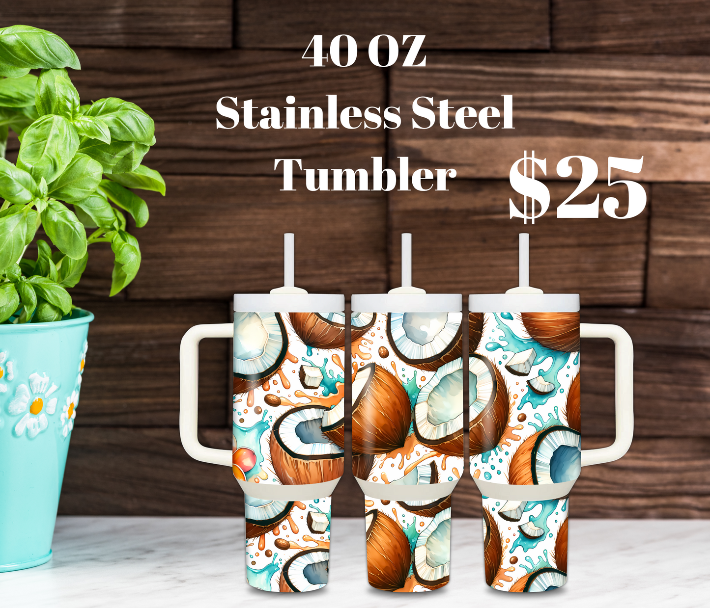 Fruit Splash 40oz Stainless Steel Tumbler Collection