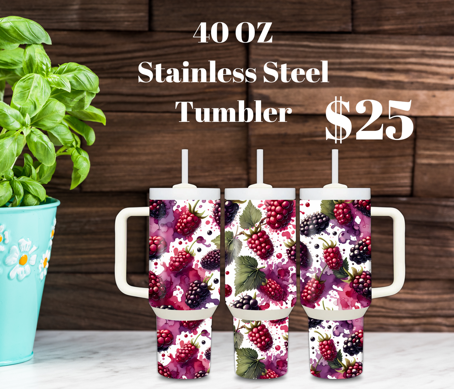 Fruit Splash 40oz Stainless Steel Tumbler Collection