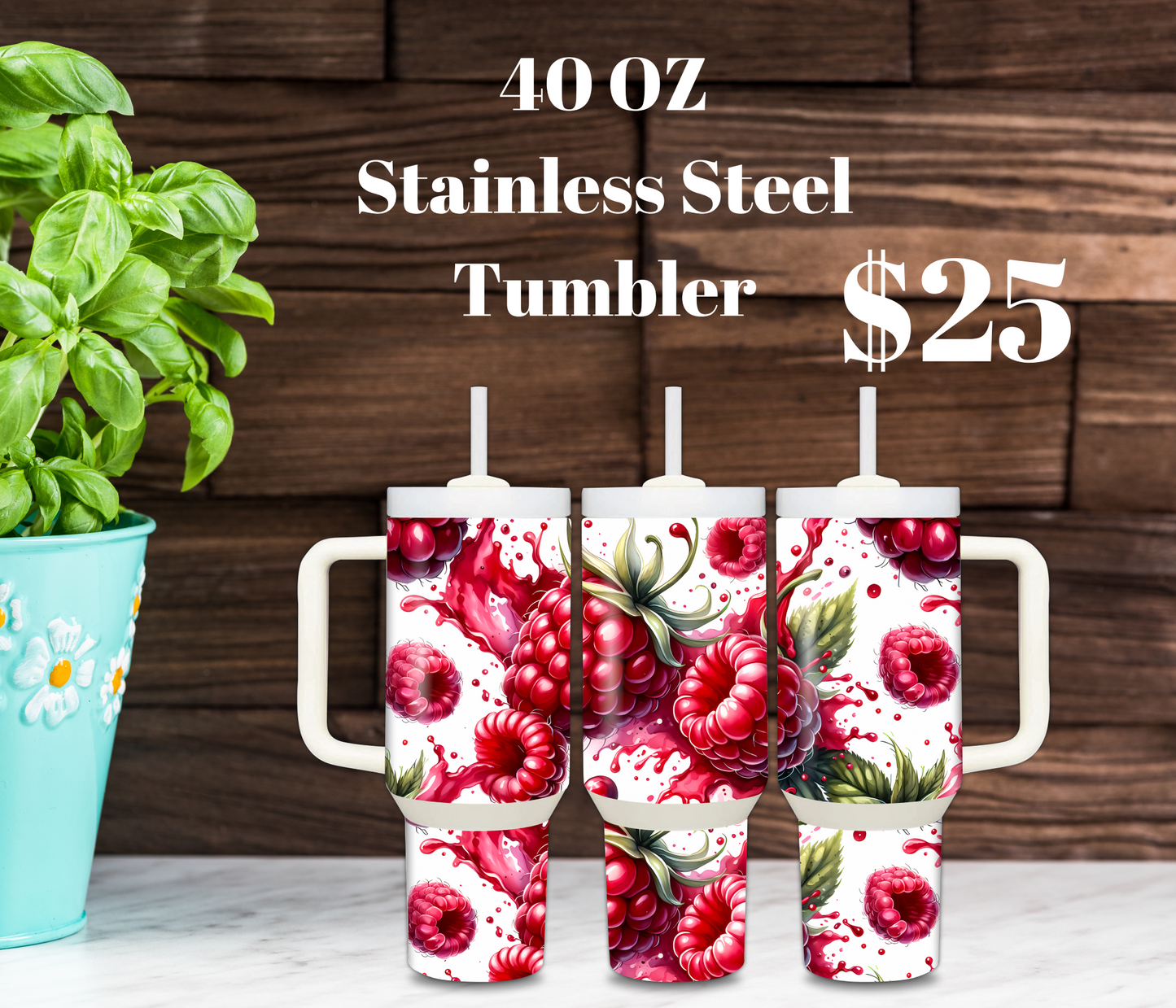Fruit Splash 40oz Stainless Steel Tumbler Collection