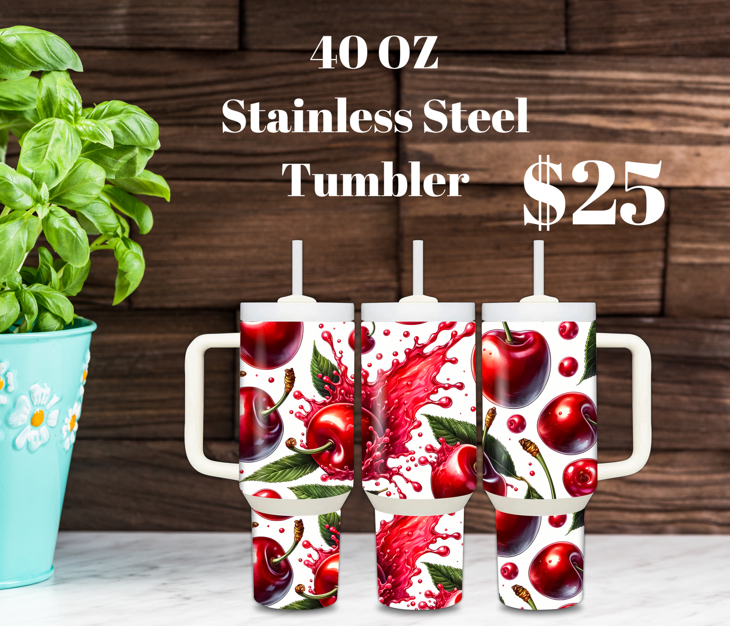 Fruit Splash 40oz Stainless Steel Tumbler Collection