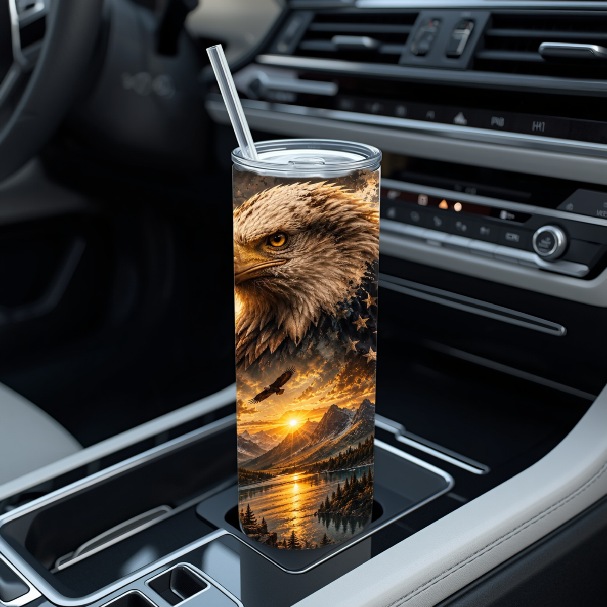 Golden Freedom Eagle 20-Ounce Stainless Steel Tumbler