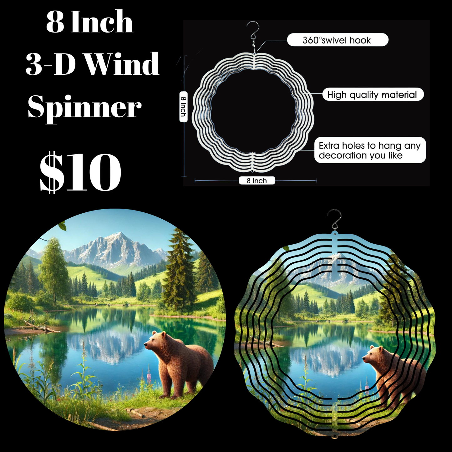 Nature's Tranquility 3-D Wind Spinners – 8 Inch