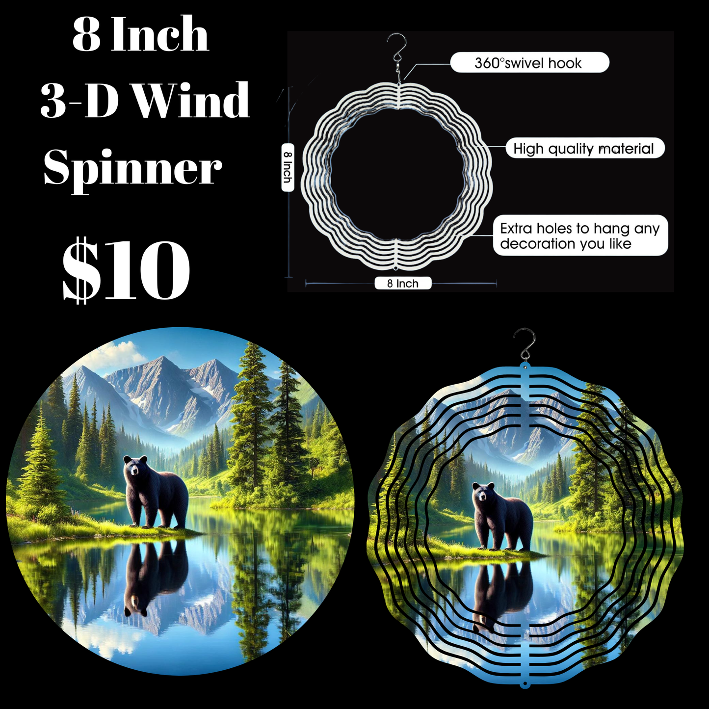 Nature's Tranquility 3-D Wind Spinners – 8 Inch