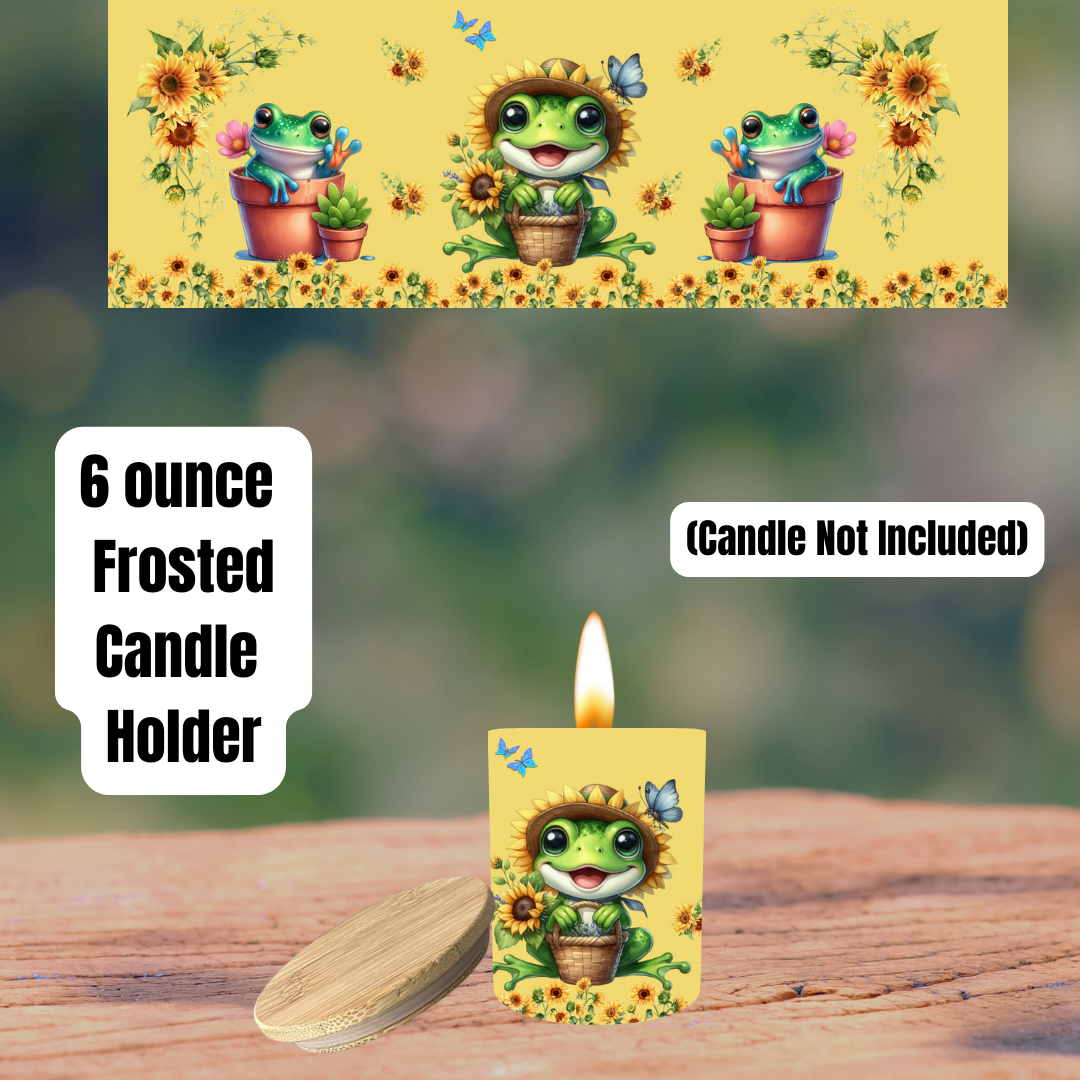 Hoppy Blooms Collection – Froggy Sunflower Candle Holders