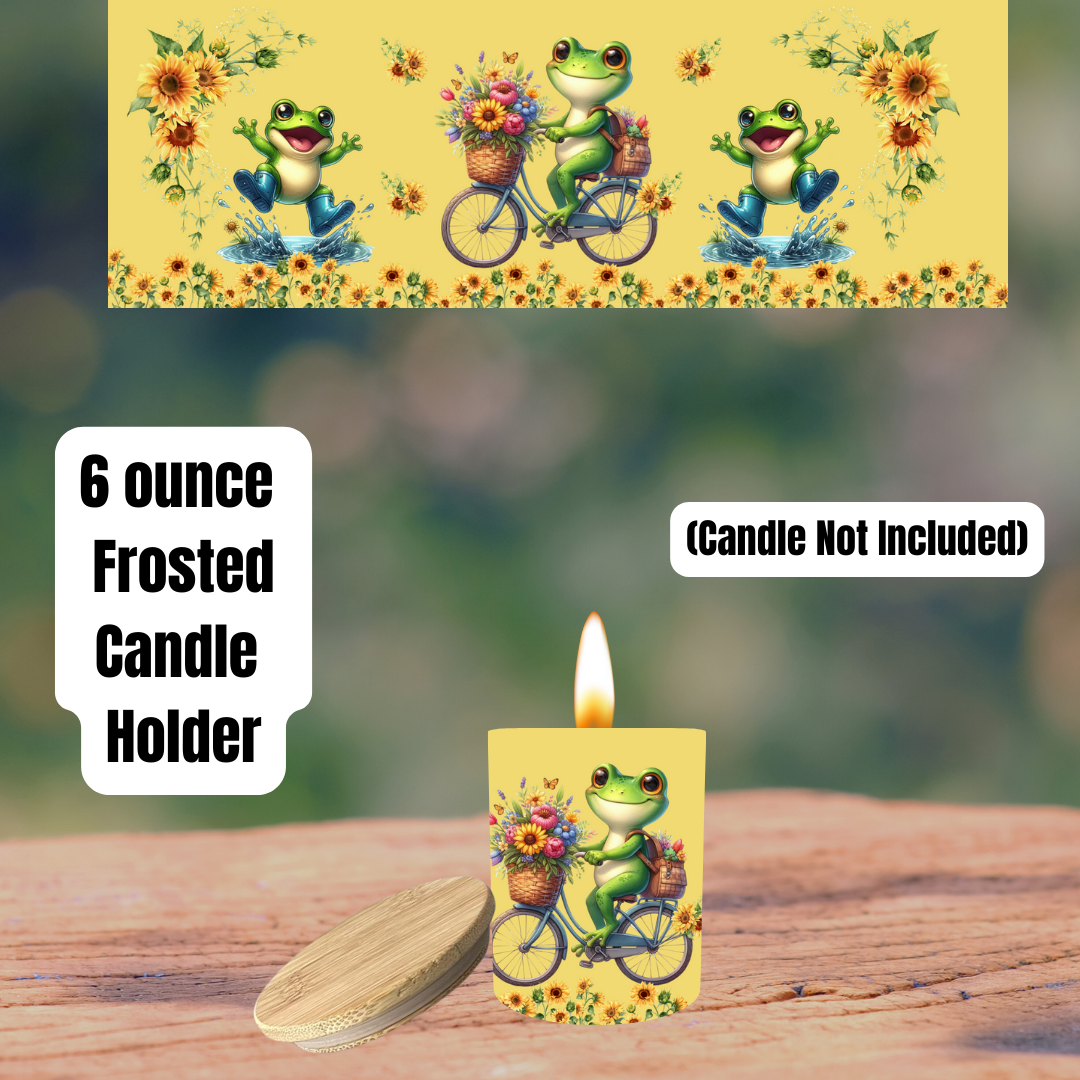 Hoppy Blooms Collection – Froggy Sunflower Candle Holders
