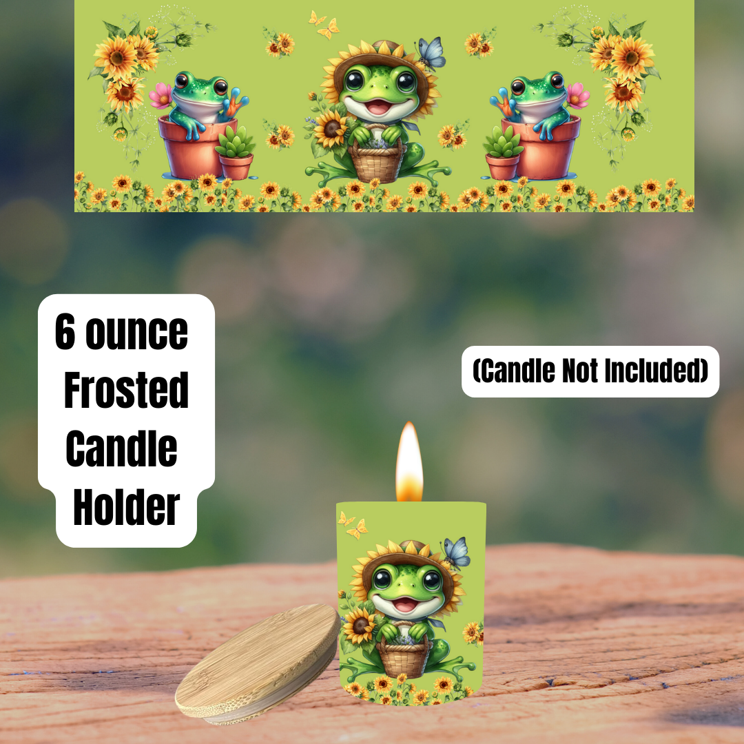 Hoppy Blooms Collection – Froggy Sunflower Candle Holders