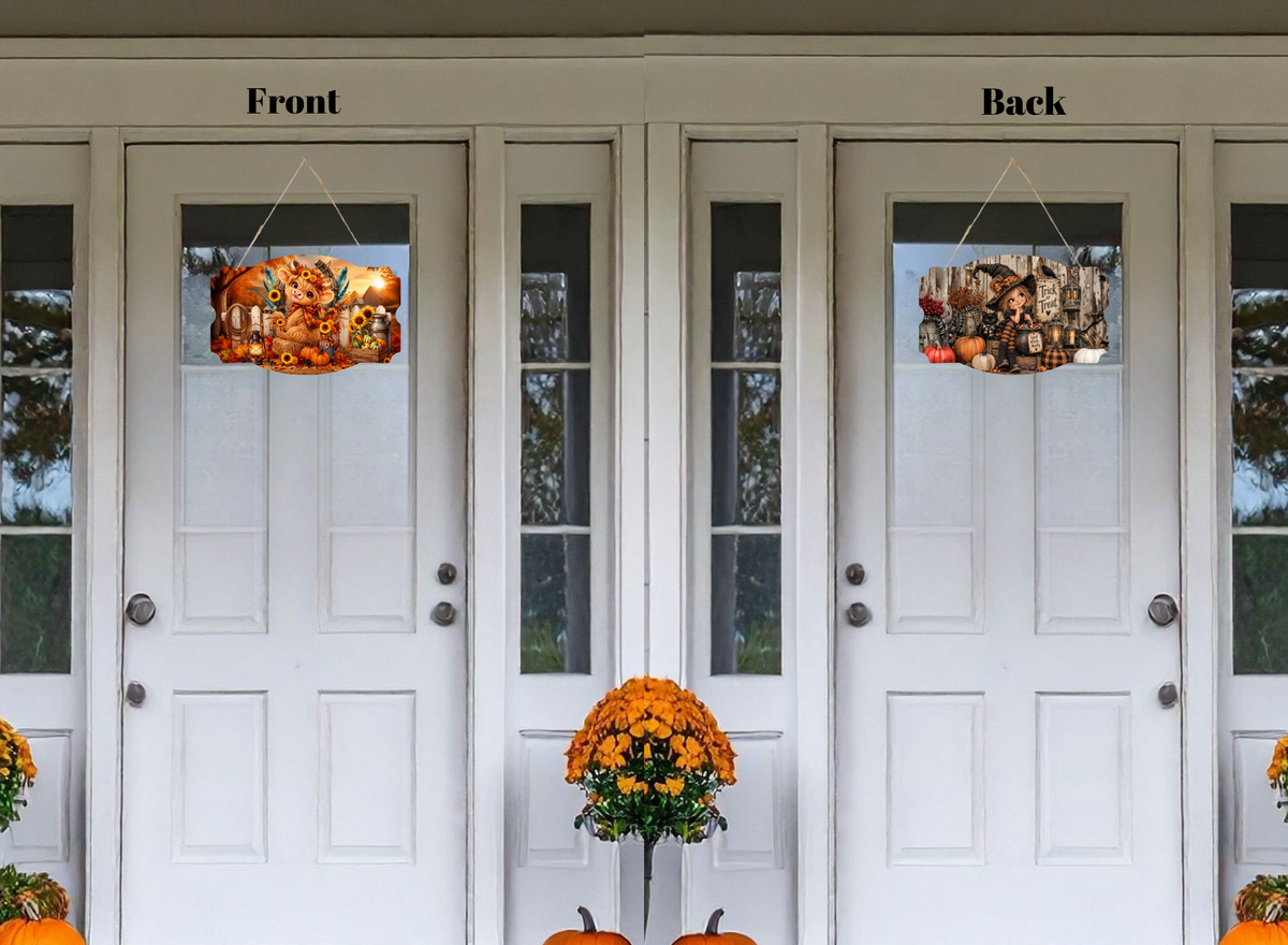 ππ "Front Porch Flip" Double-Sided Harvest & Halloween Sign