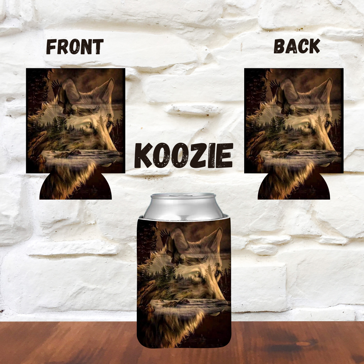 Spirit of the Wild Wolf Koozie