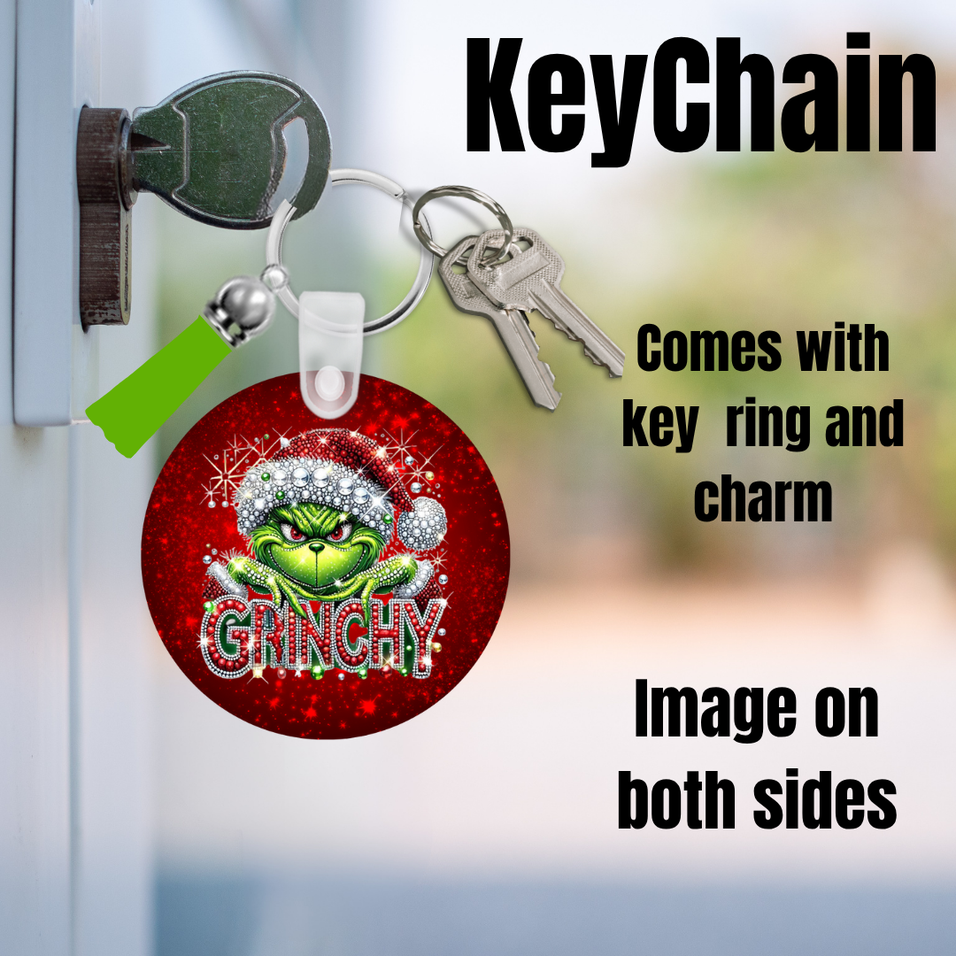 Grinchy Glam Double-Sided Keychain Collection