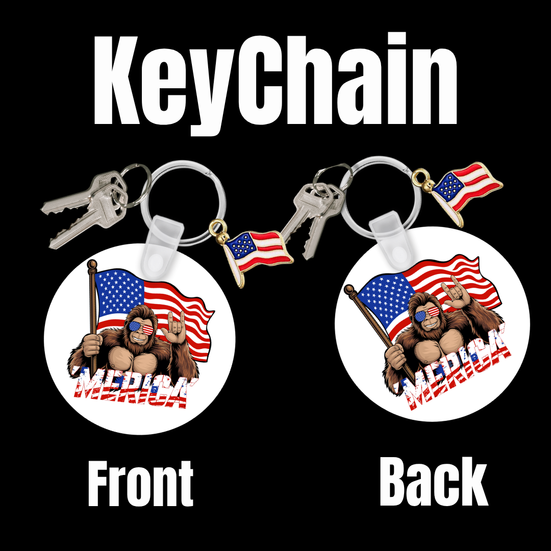 Bigfoot ‘Merica' Patriotic Keychain Collection 🇺🇸🦍🔑