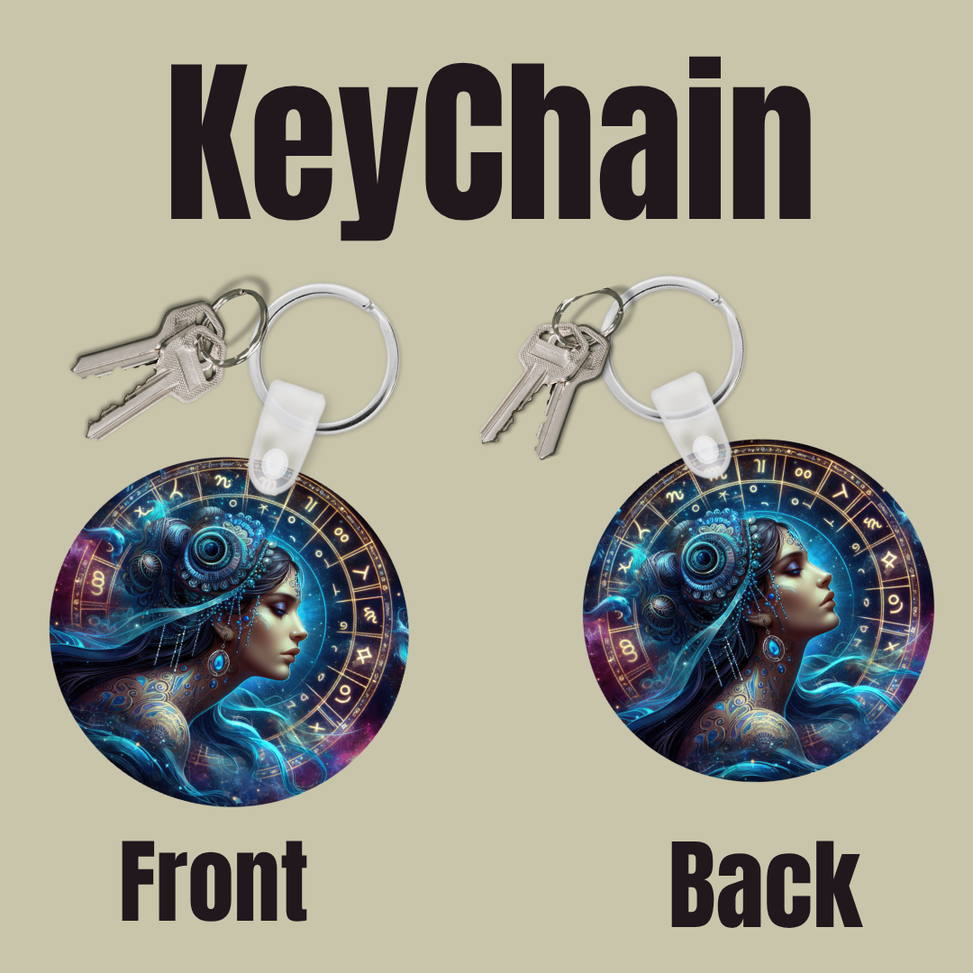 Cosmic Goddess Zodiac Keychain Collection