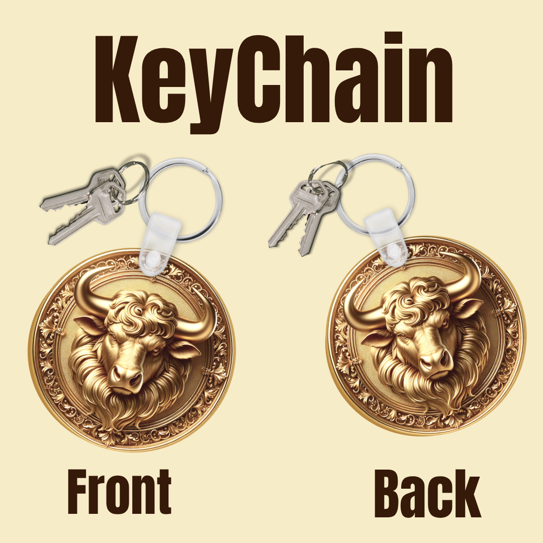 Golden Zodiac Emblem Keychain Collection