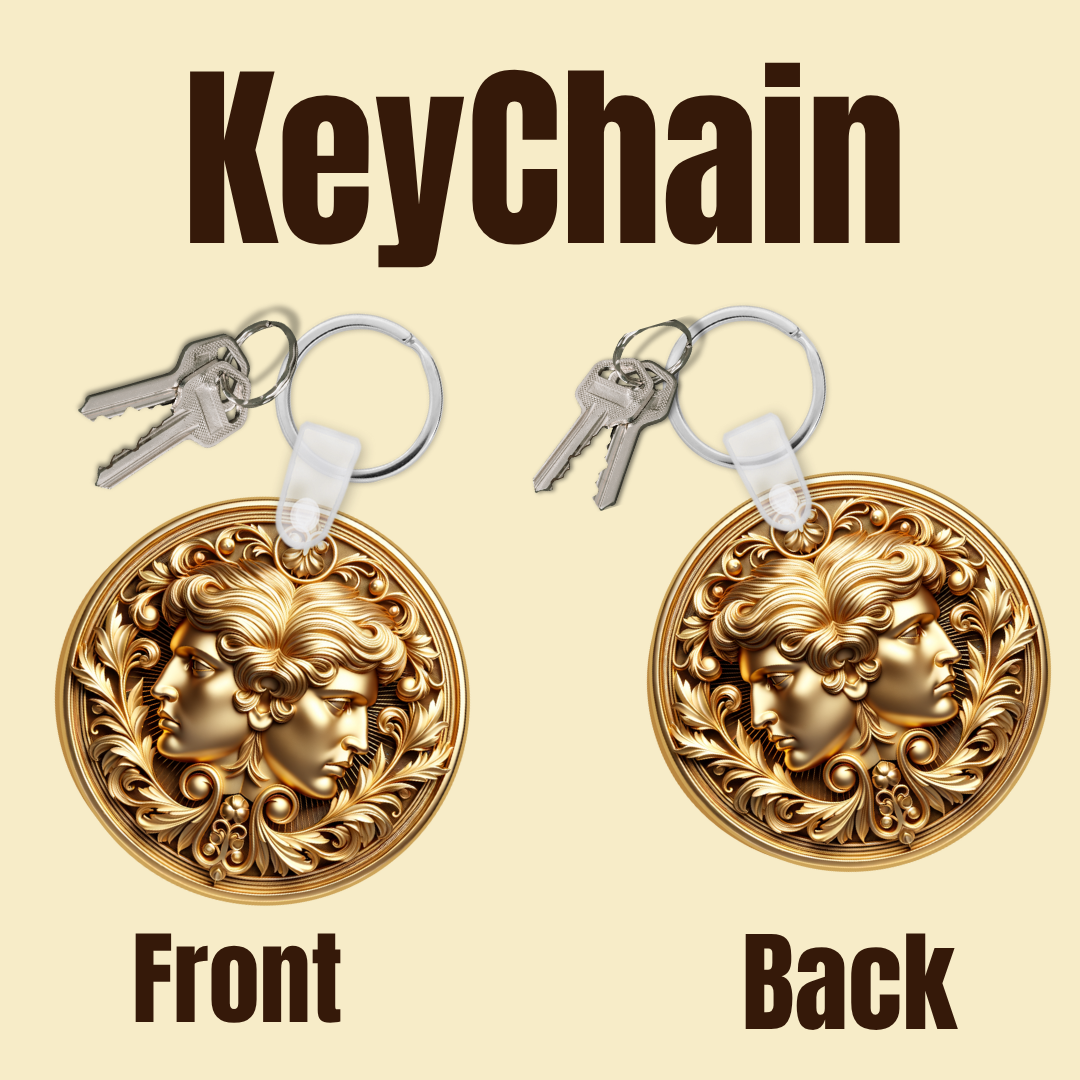 Golden Zodiac Emblem Keychain Collection