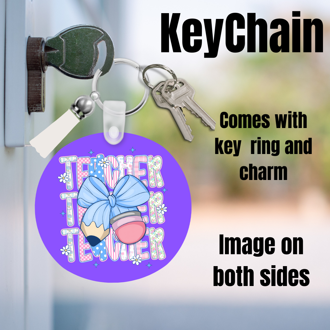 Bow & Bloom Teacher Keychain Collection