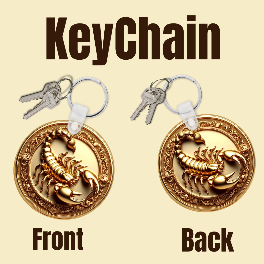 Golden Zodiac Emblem Keychain Collection