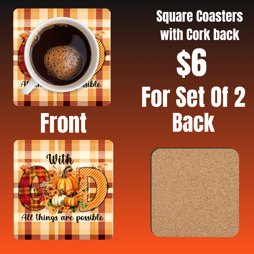 Divine Autumn Cork-Back Coasters