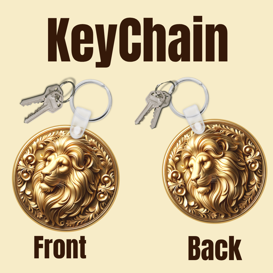 Golden Zodiac Emblem Keychain Collection