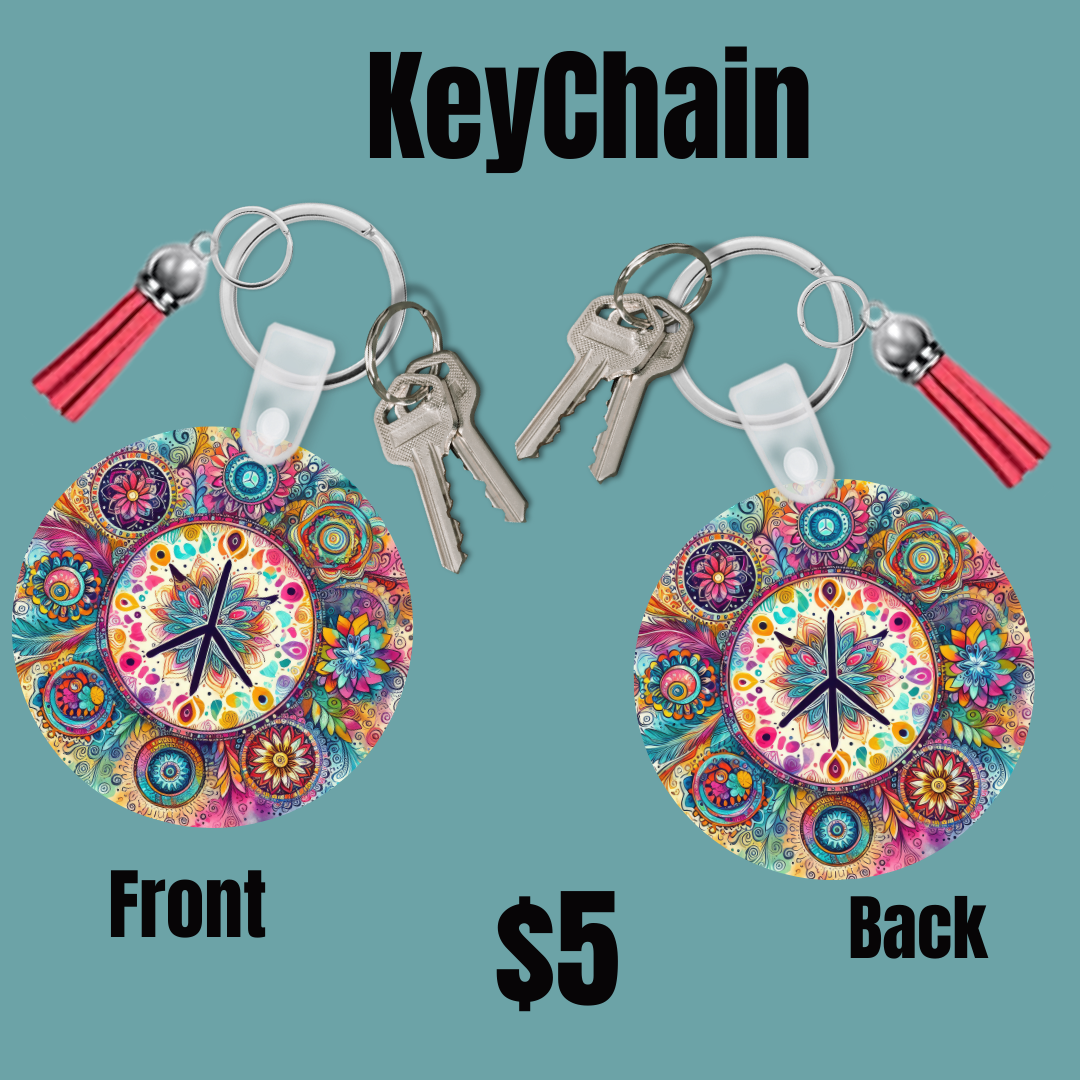 Colorful Floral Mandala Keychains